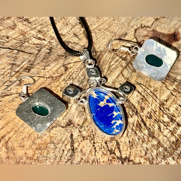 Copper Howlite Turquoise,Green Glass Bead Set - Picture 4 of 8